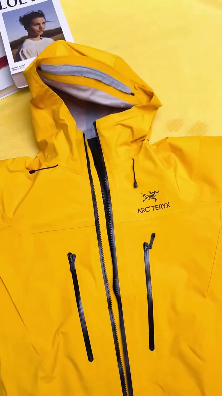 Mustard Yellow Waterproof Hooded Rain Jacket