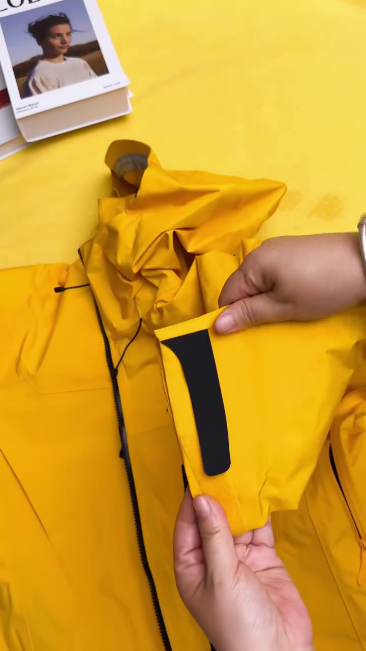 Mustard Yellow Waterproof Hooded Rain Jacket - Image 4