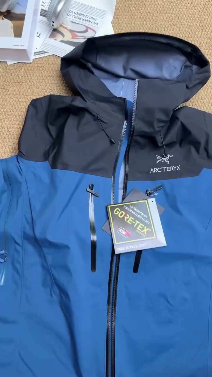 Navy Blue & Royal Blue Color Block Waterproof Shell Jacket