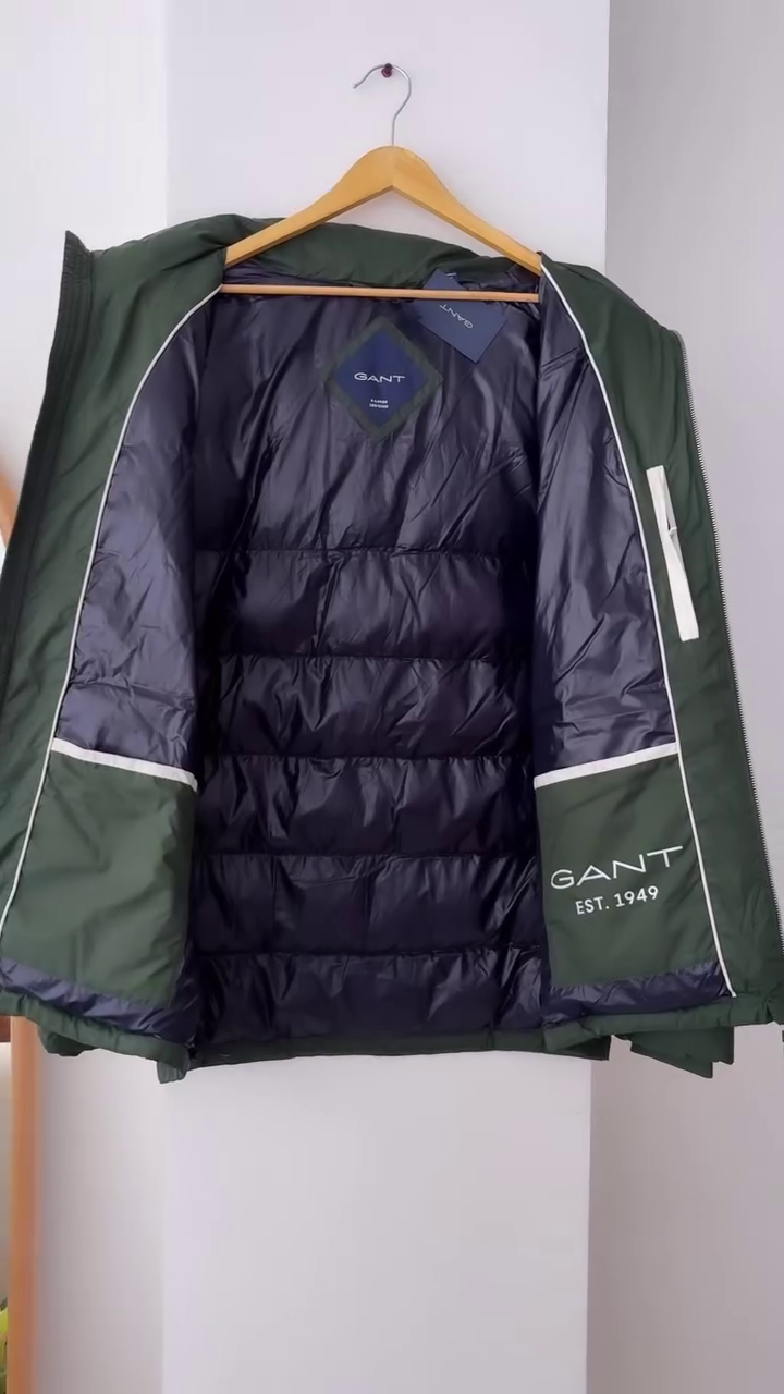 Forest Green Lightweight Puffer Jacket - Image 2