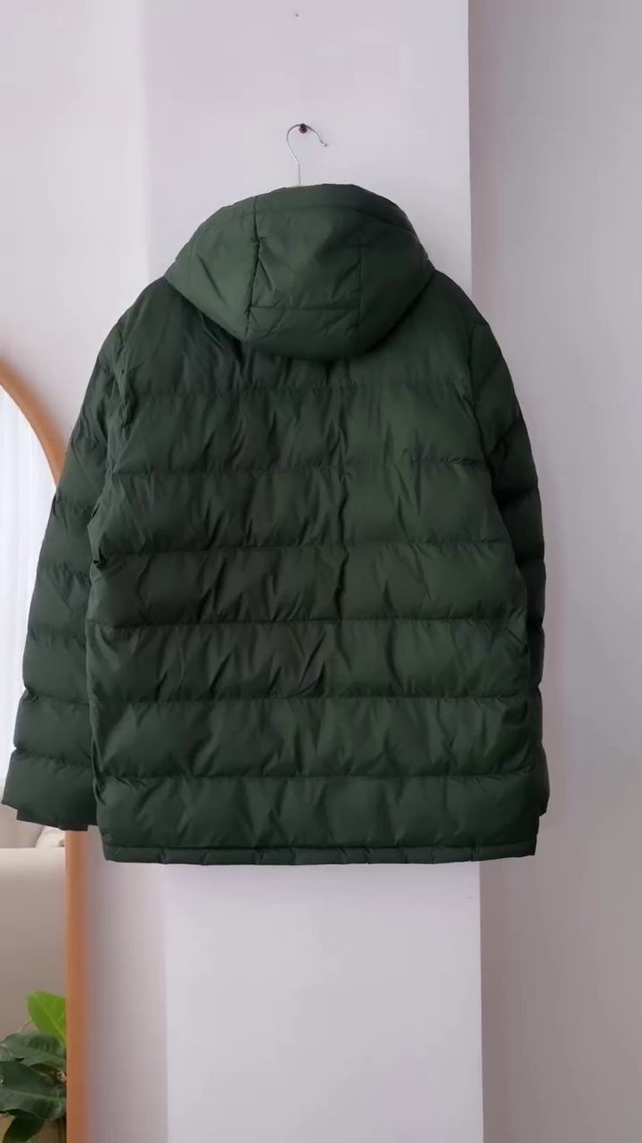 Forest Green Lightweight Puffer Jacket - Image 3