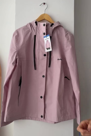 Women's Blush Pink Hooded Rain Jacket