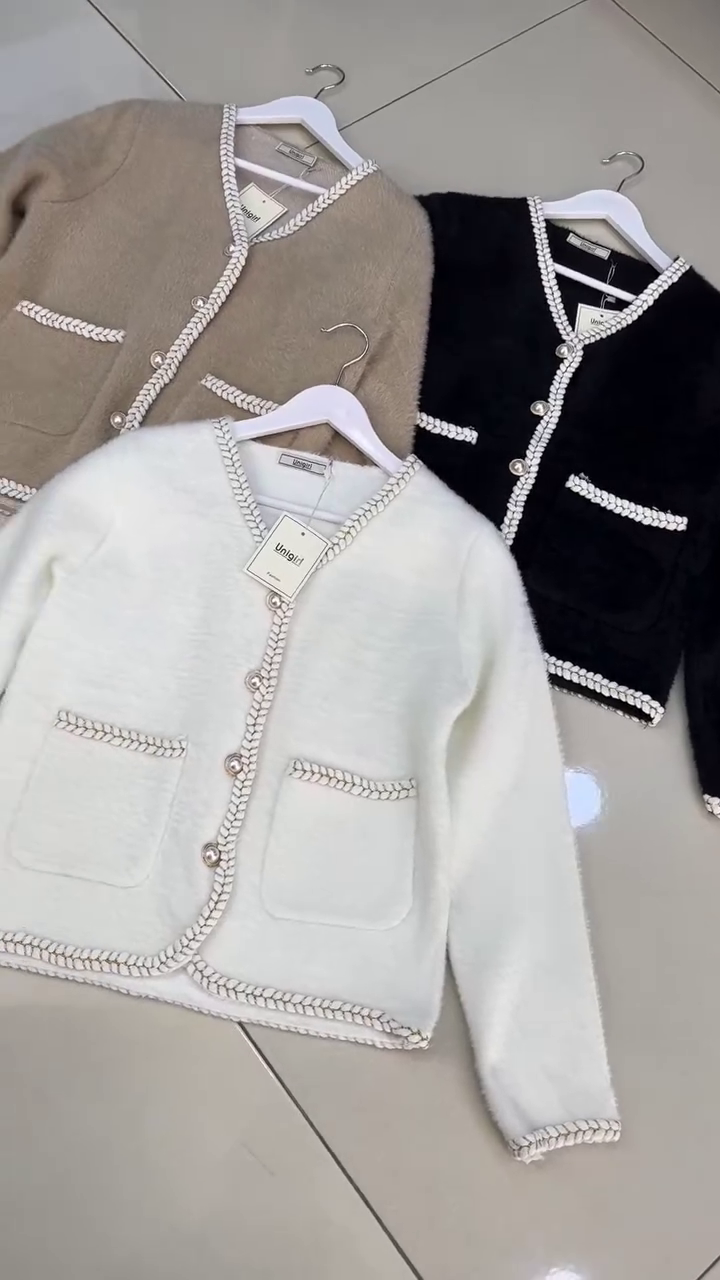 Contrast Trim Button-Front Knit Cardigan - Image 3