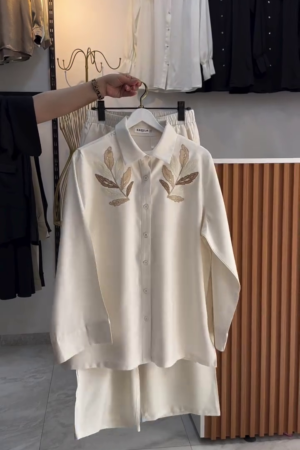 White Embroidered Shirt with Pant