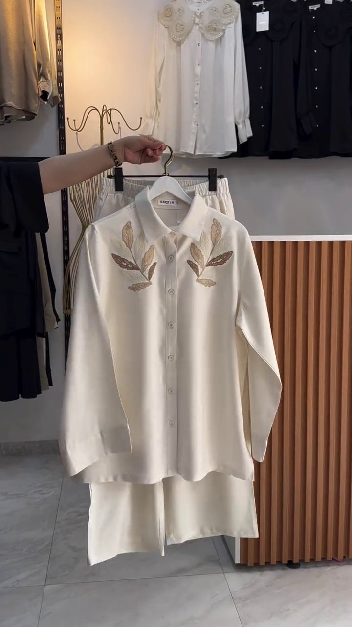 White Embroidered Shirt with Pant