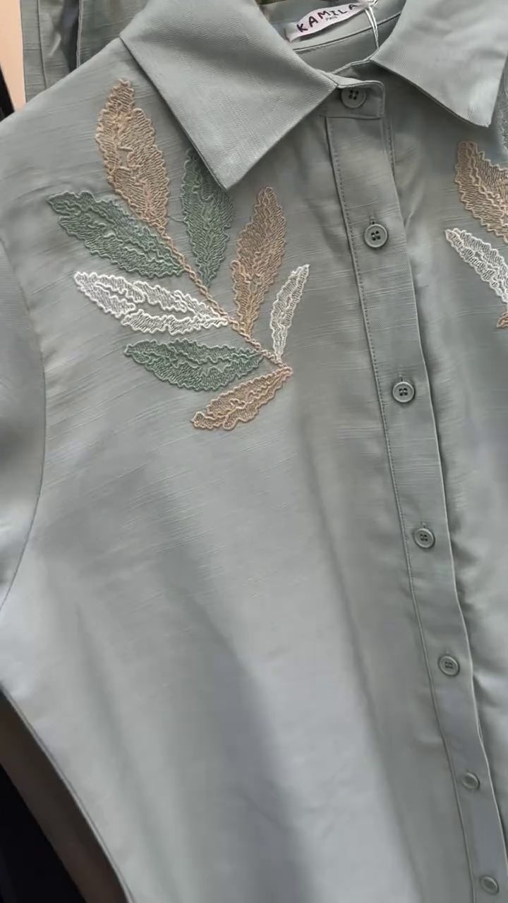 White Embroidered Shirt with Pant - Image 5