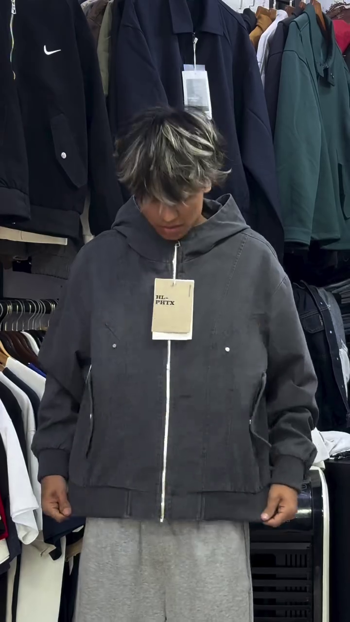 Charcoal Grey Hooded Jacket