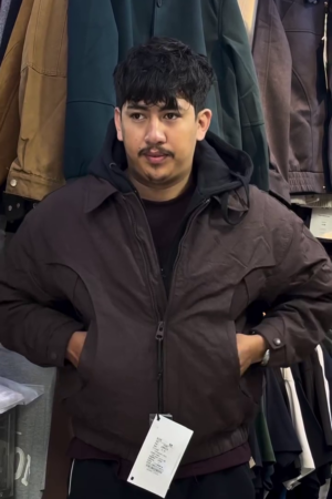 Dark Brown Hooded Utility Jacket