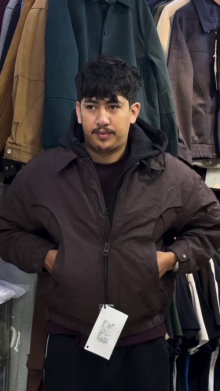 Dark Brown Hooded Utility Jacket
