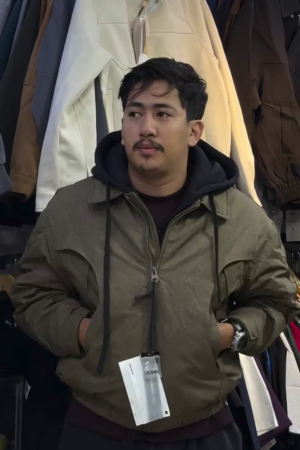 Olive Green Hooded Utility Jacket