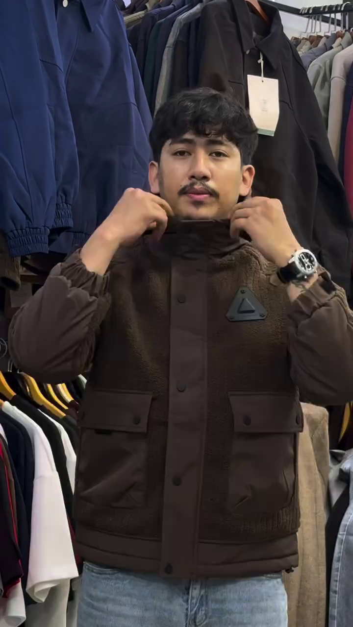 Brown Sherpa Utility Jacket